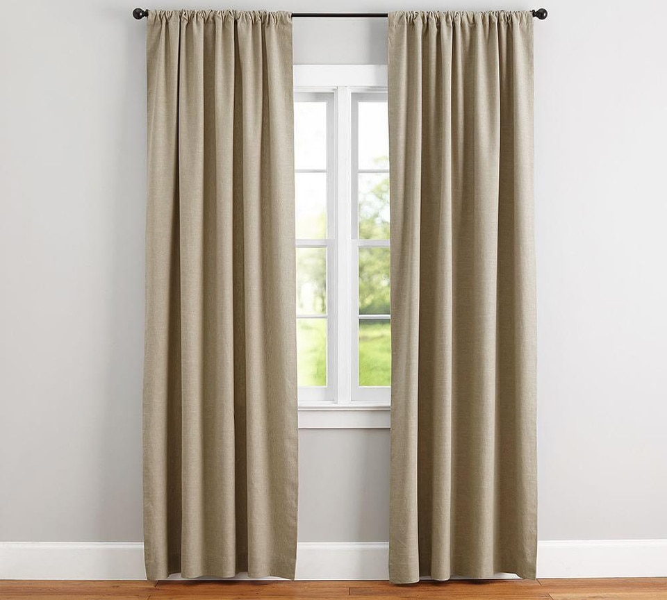 Emery Linen/Cotton PolePocket Blackout Curtain Oatmeal Pottery
